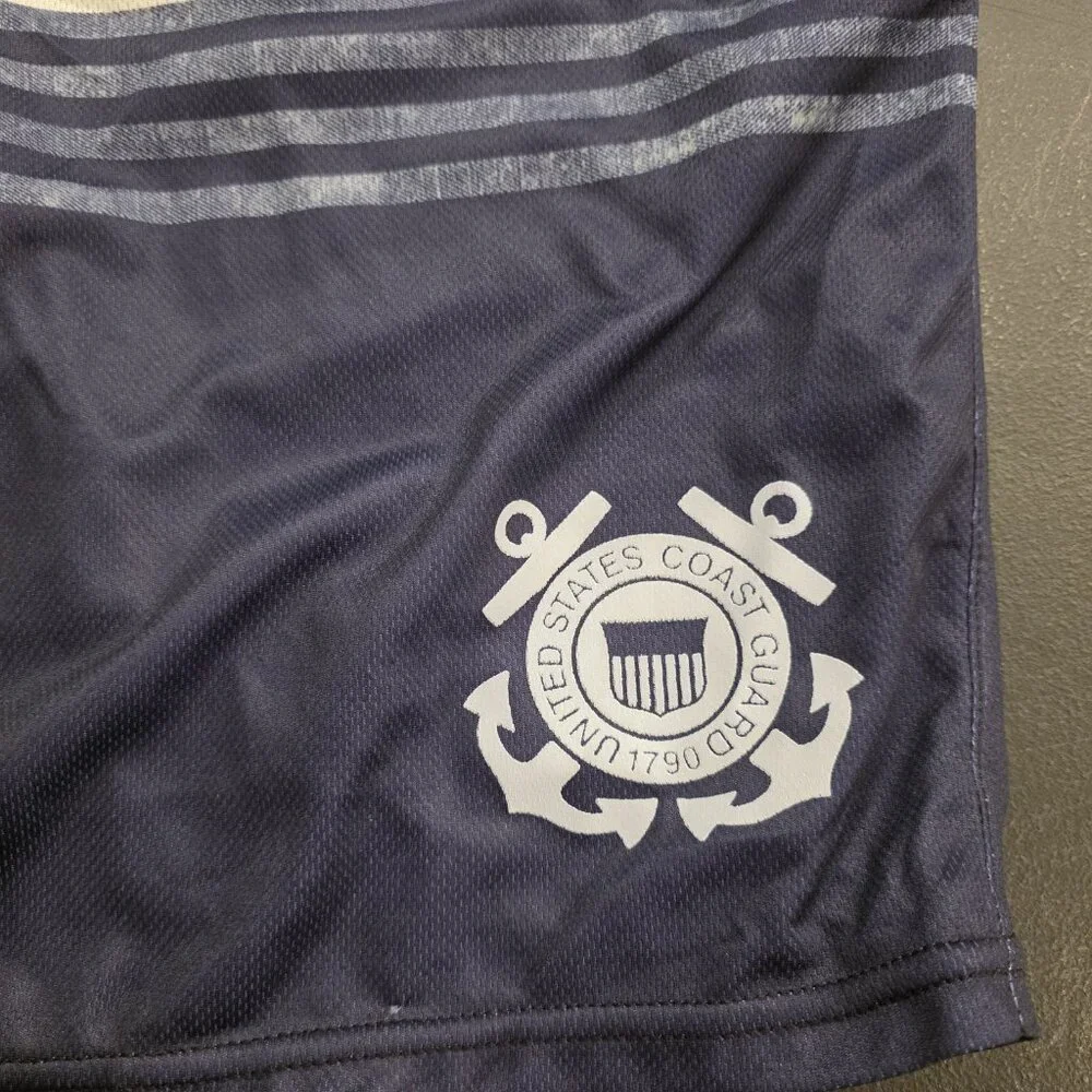 Hurley Activewear Shorts US Coast Guard Logo Shorts Blue White Striped Small NEW